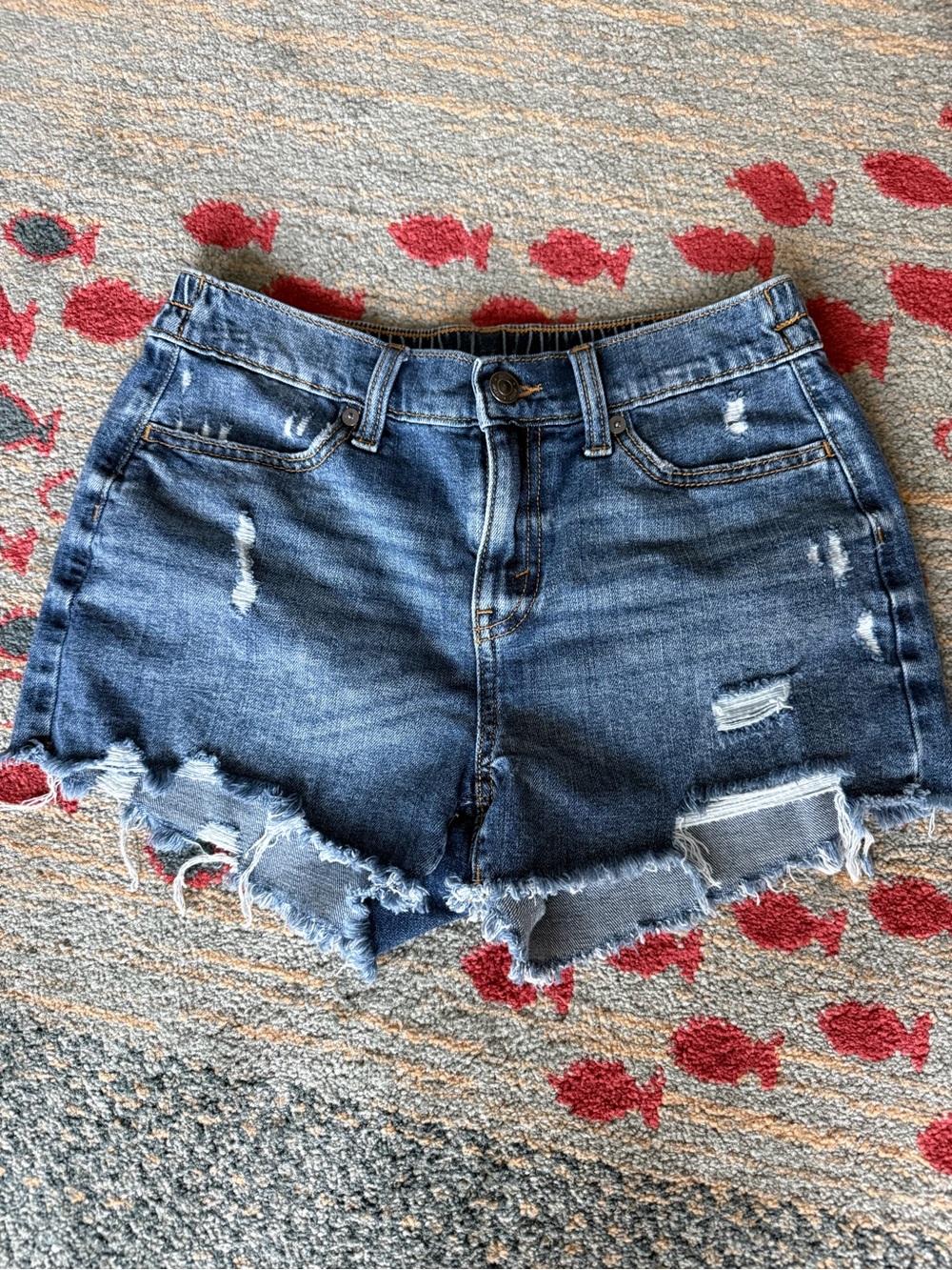 Aerie Cut-off Denim Shorts w elasticized waist